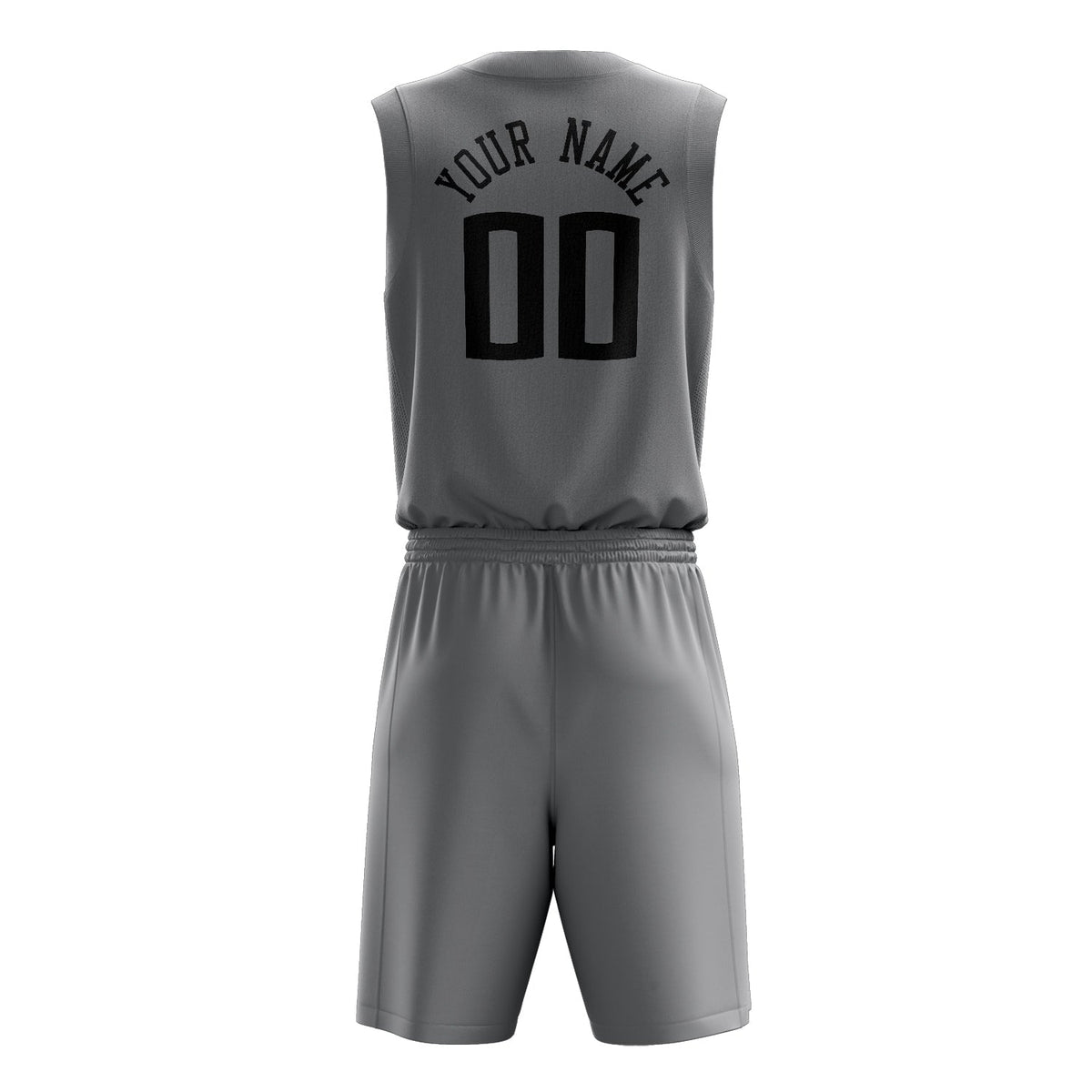 Custom Gray Black Solid Color Basketball Jersey