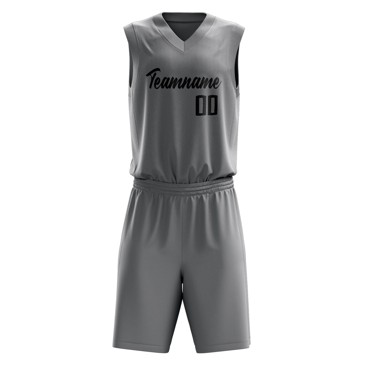 Custom Gray Black Solid Color Basketball Jersey