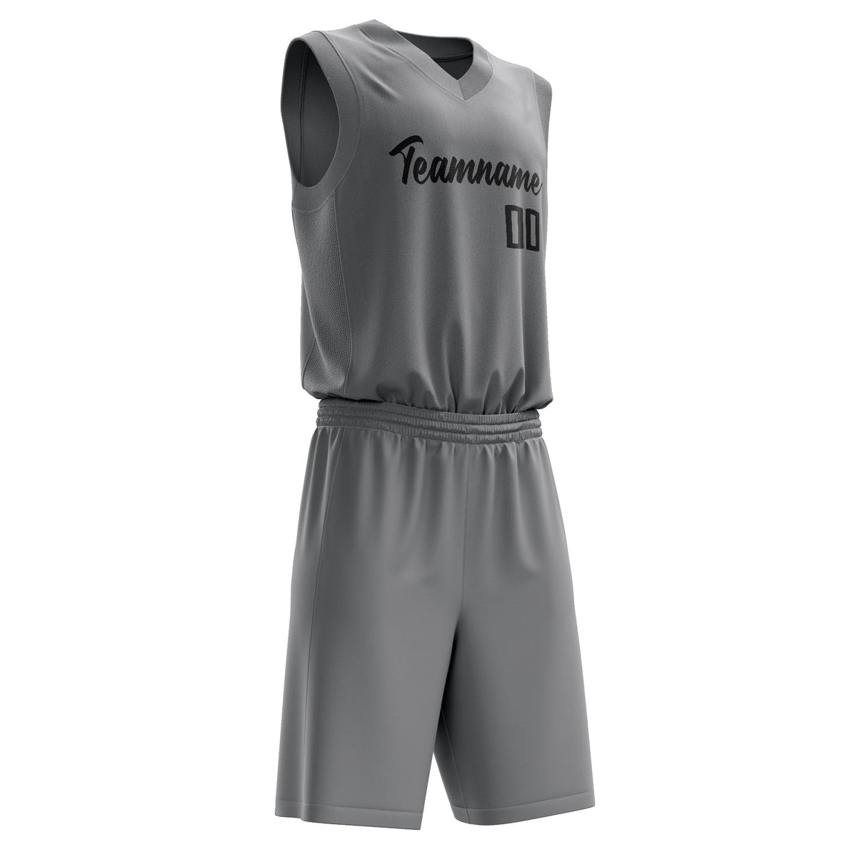 Custom Gray Black Solid Color Basketball Jersey