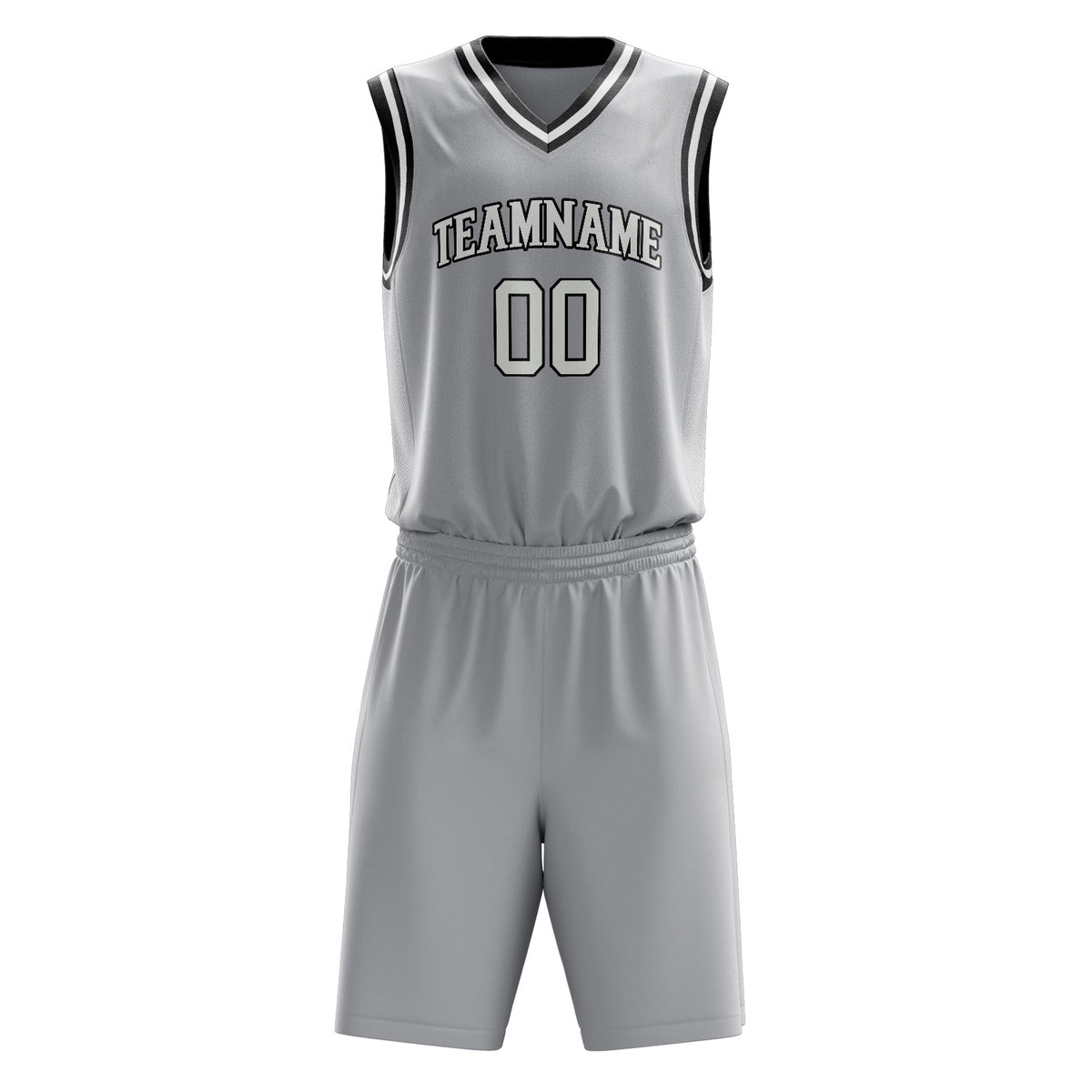 Custom Gray White Solid Color Basketball Jersey