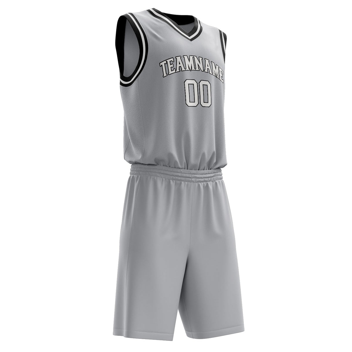 Custom Gray White Solid Color Basketball Jersey