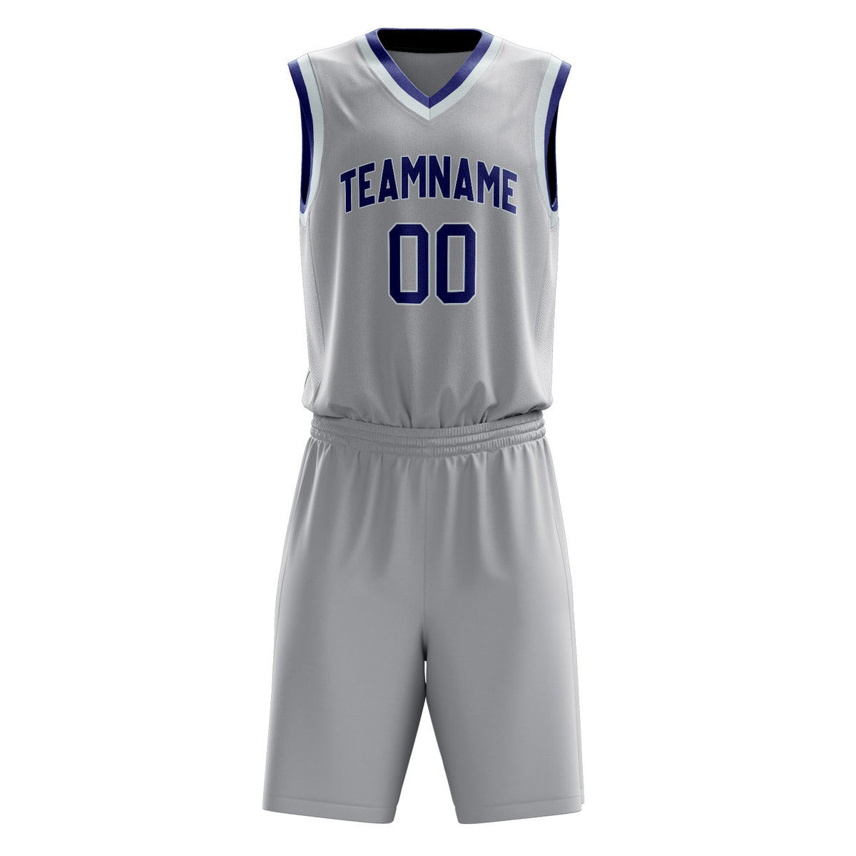 Custom Gray Purple Solid Color Basketball Jersey