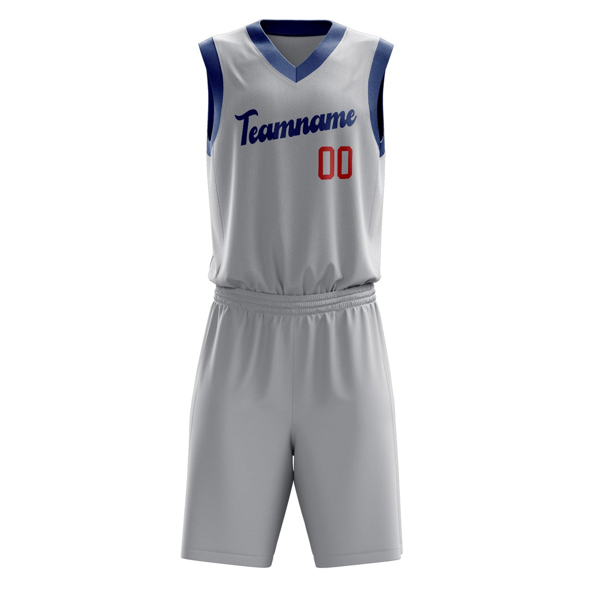 Custom Gray Royal Solid Color Basketball Jersey