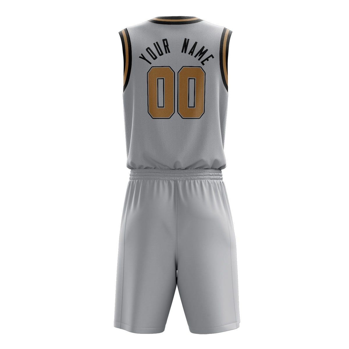 Custom Gray Brown Solid Color Basketball Jersey