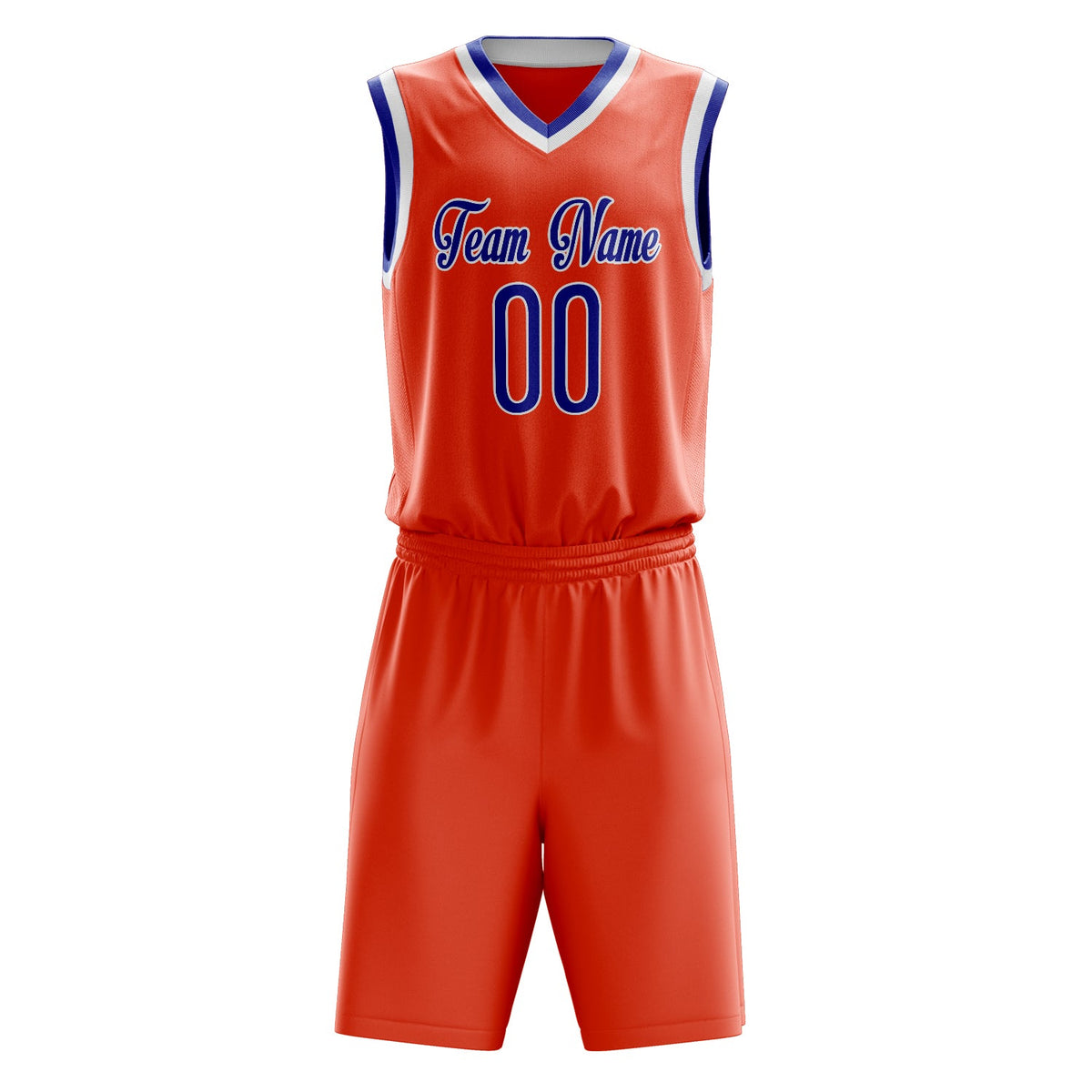 Custom Orange Royal Solid Color Basketball Jersey