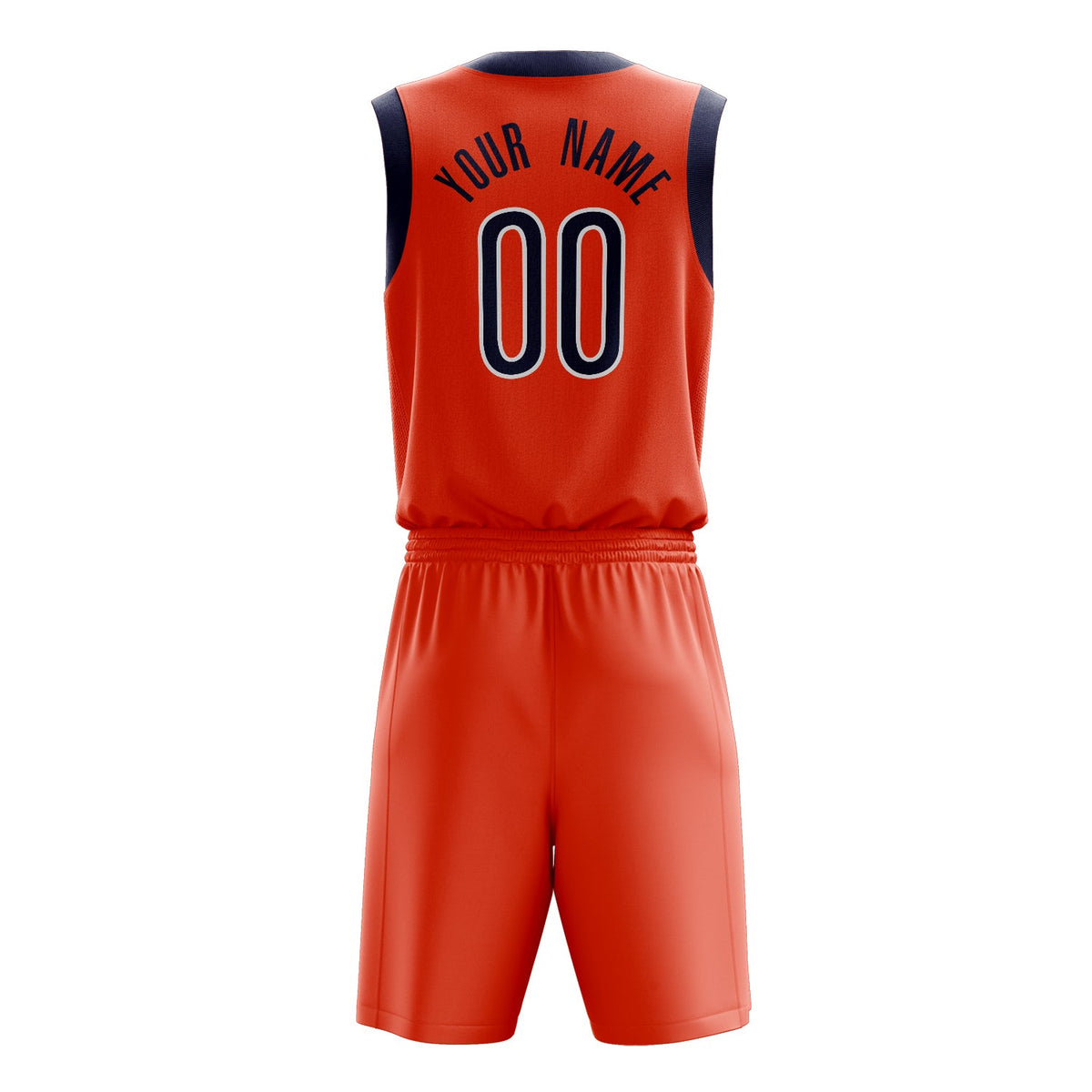 Custom Orange Black Solid Color Basketball Jersey