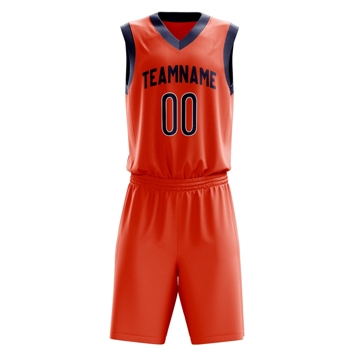 Custom Orange Black Solid Color Basketball Jersey