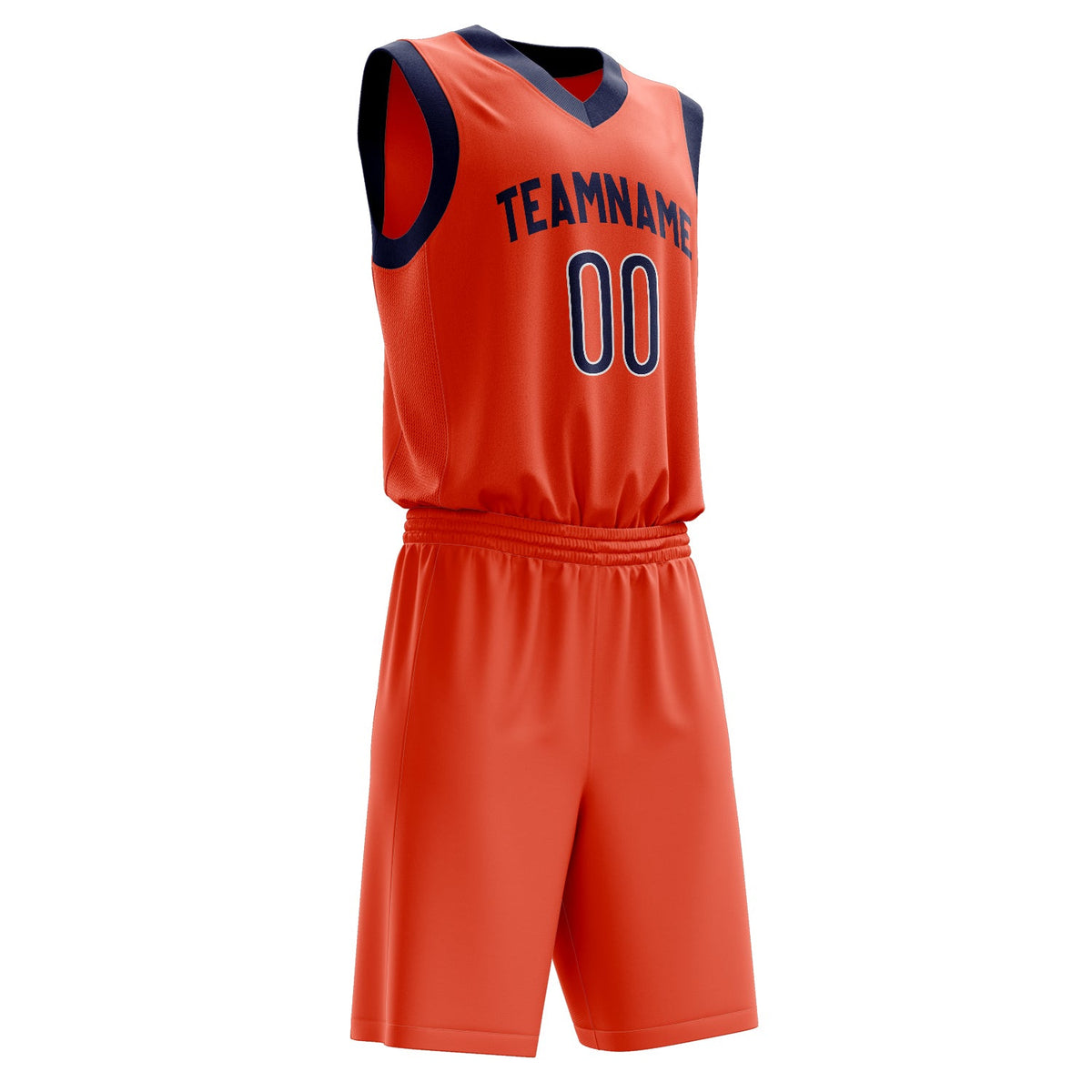 Custom Orange Black Solid Color Basketball Jersey