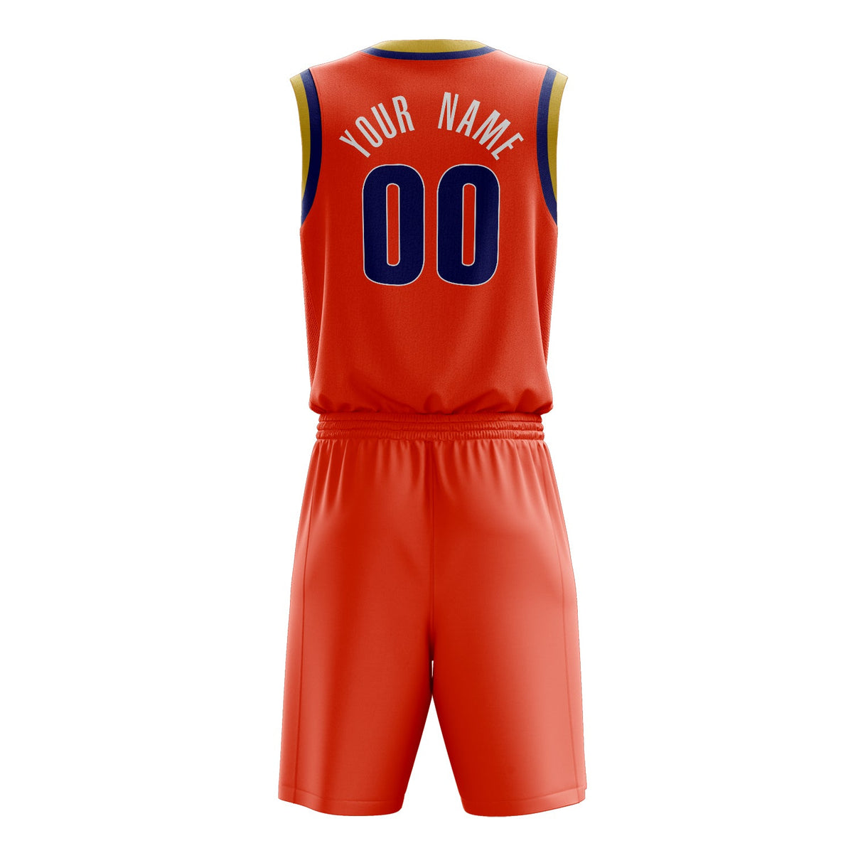 Custom Orange Royal Solid Color Basketball Jersey