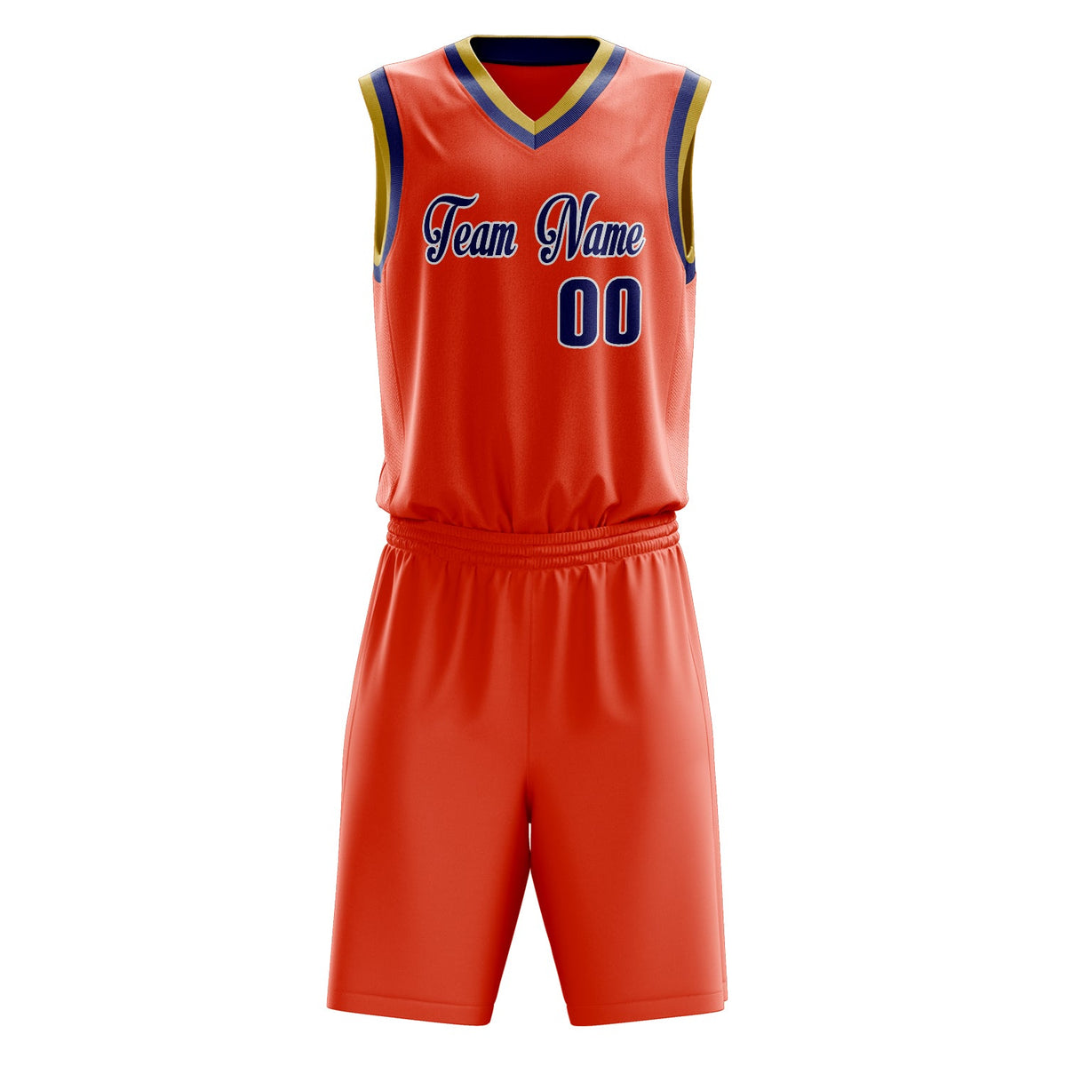 Custom Orange Royal Solid Color Basketball Jersey