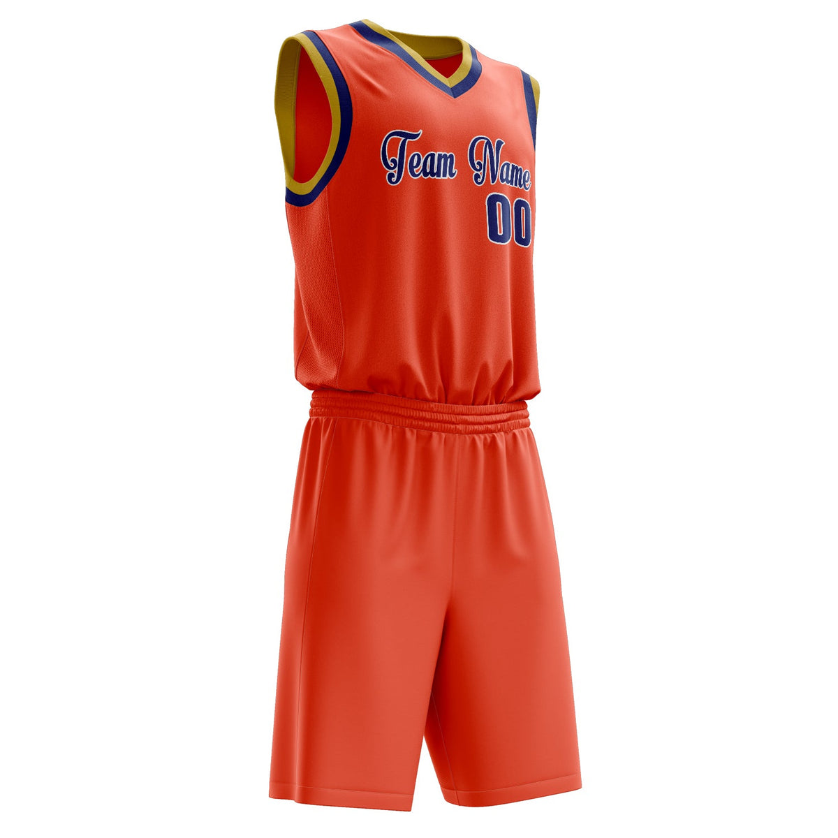 Custom Orange Royal Solid Color Basketball Jersey