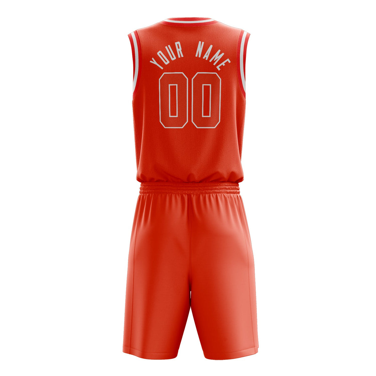 Custom Orange White Solid Color Basketball Jersey