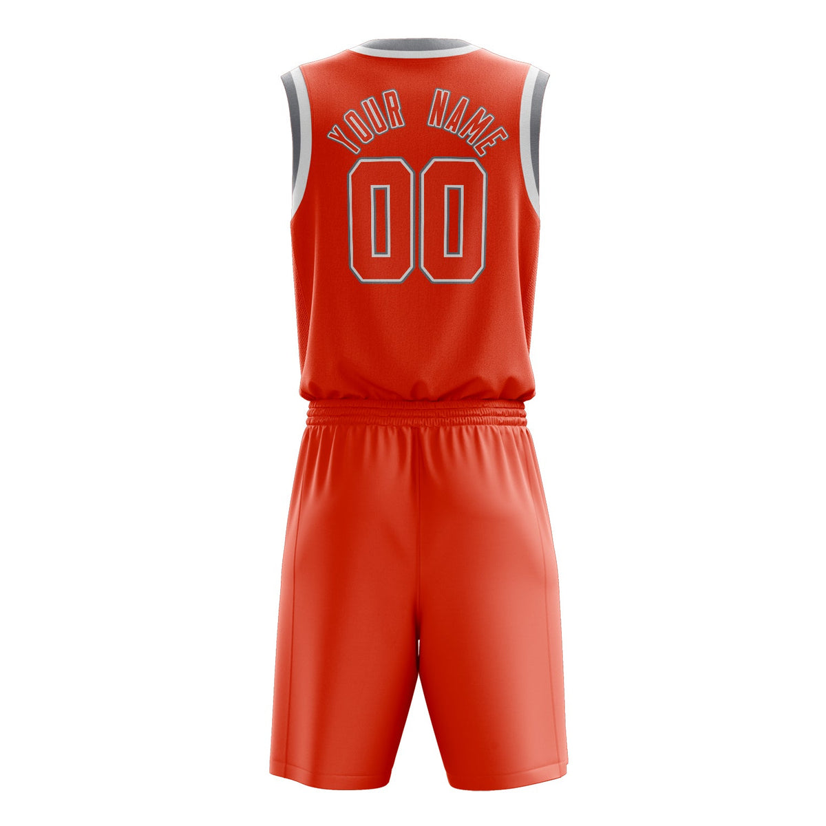 Custom Orange White Solid Color Basketball Jersey