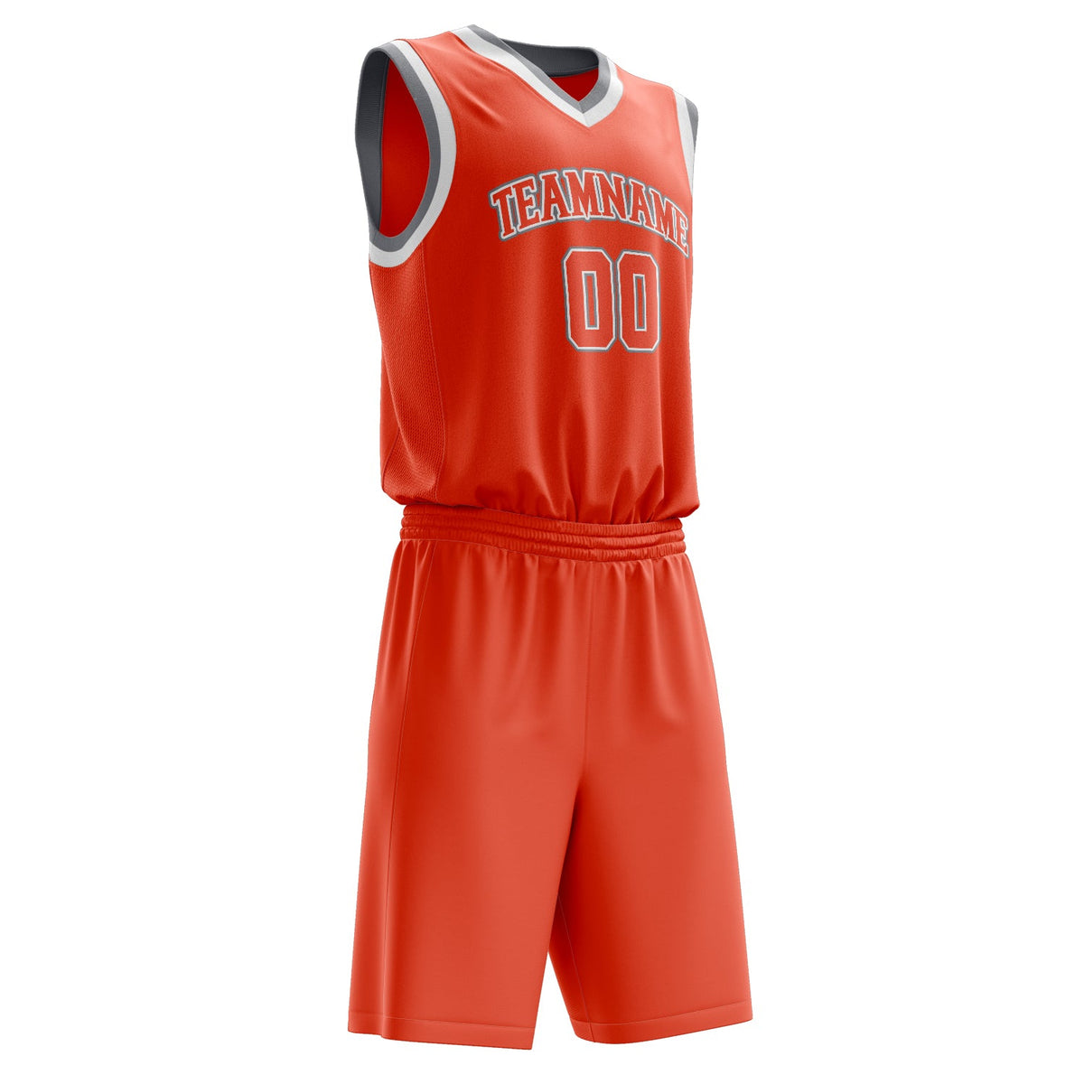 Custom Orange White Solid Color Basketball Jersey