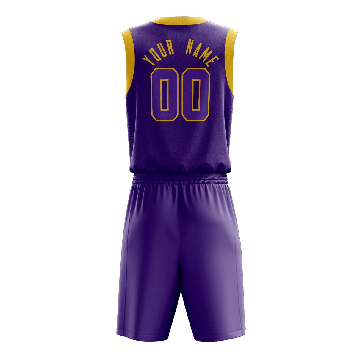 Custom Purple Gold Solid Color Basketball Jersey