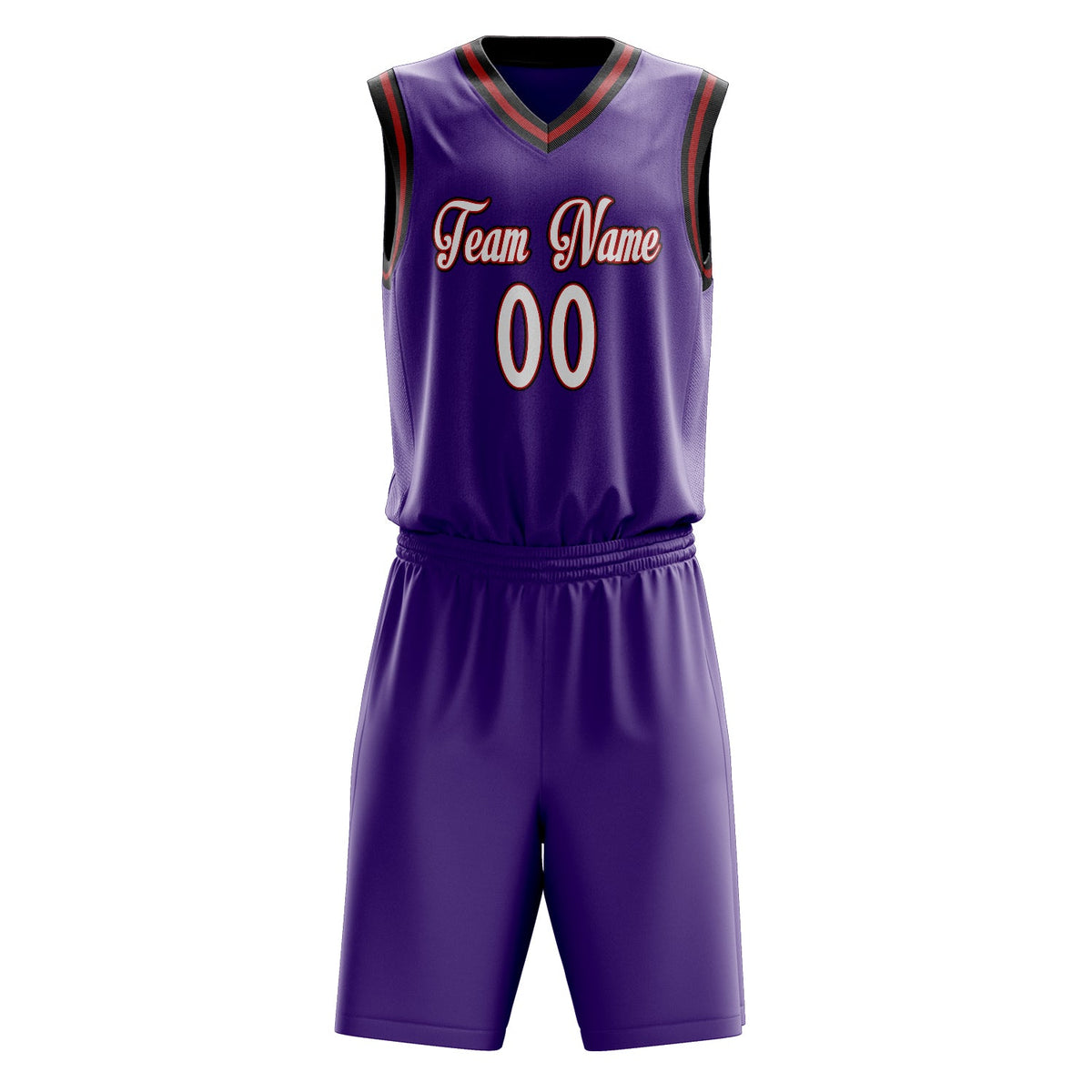 Custom Purple White Solid Color Basketball Jersey