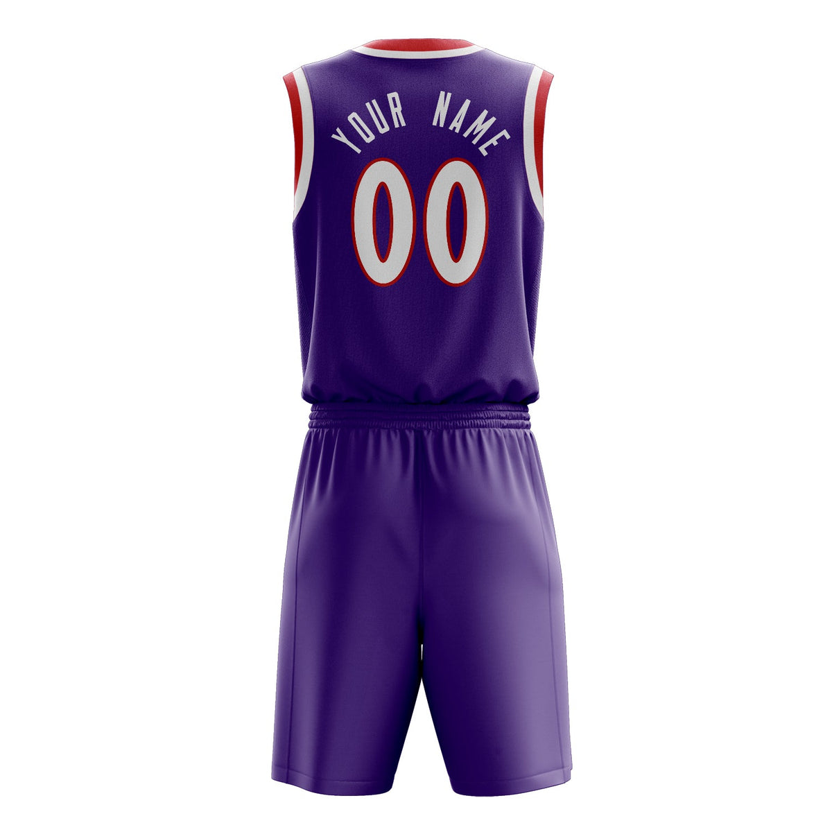 Custom Purple White Solid Color Basketball Jersey