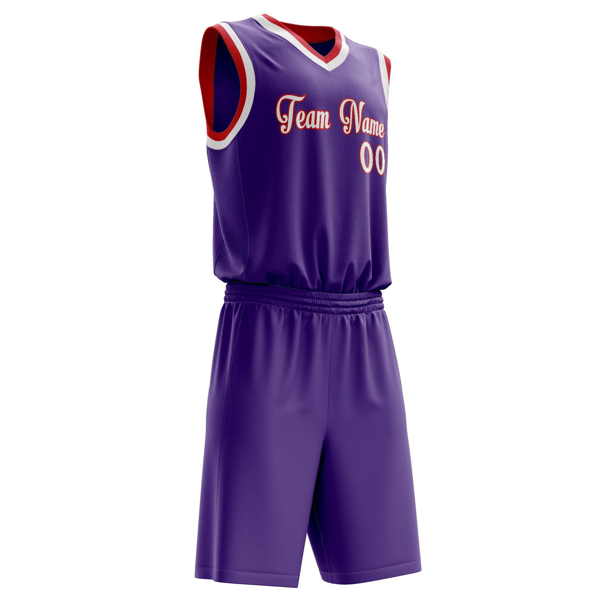 Custom Purple White Solid Color Basketball Jersey