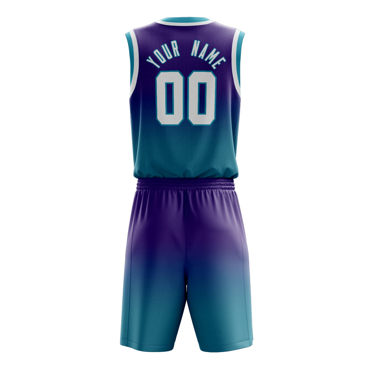 Custom Purple Teal Fade Basketball Jersey