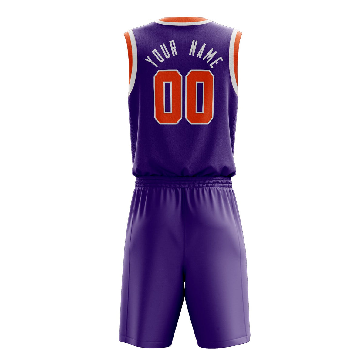 Custom Purple Orange Solid Color Basketball Jersey