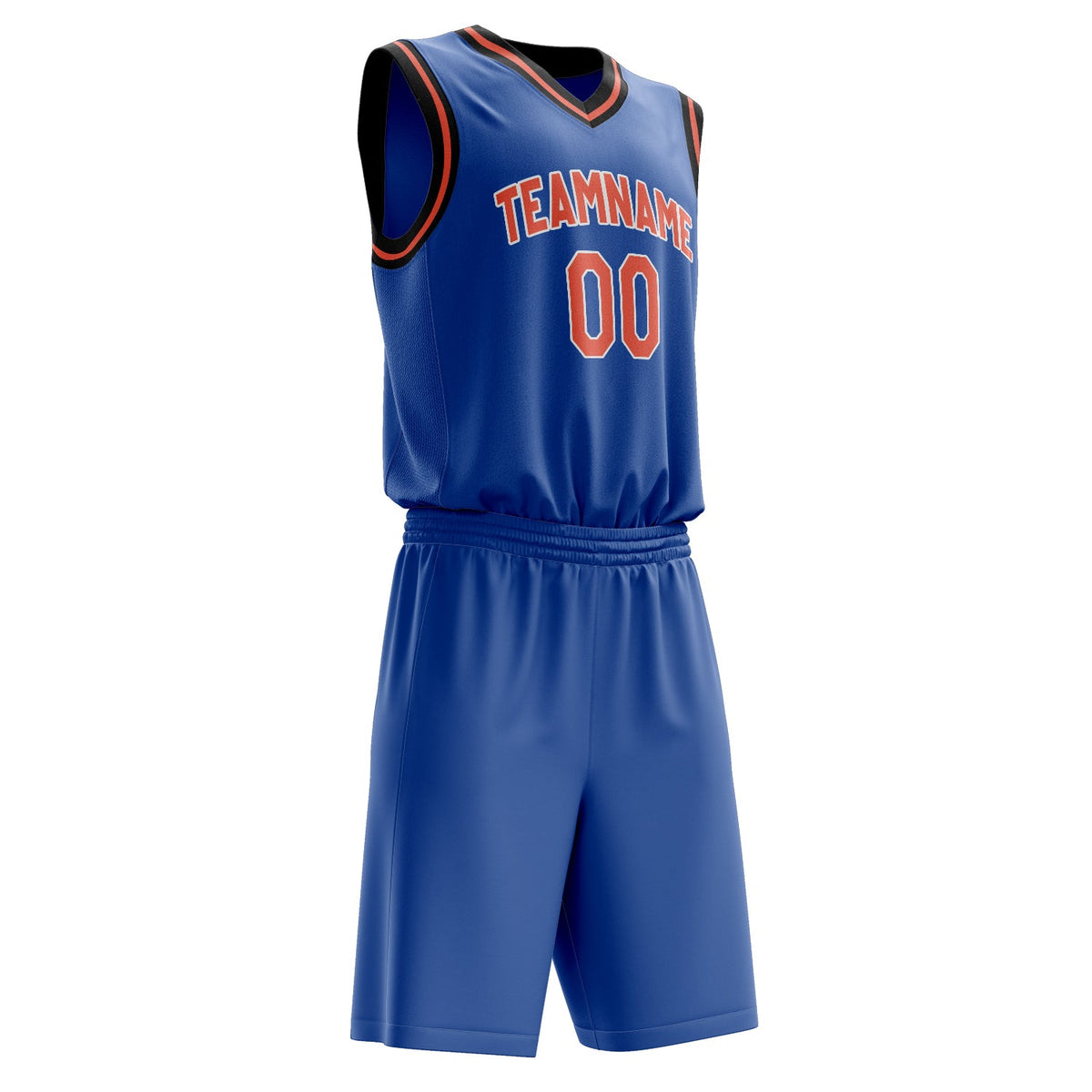 Custom Royal Orange Solid Color Basketball Jersey