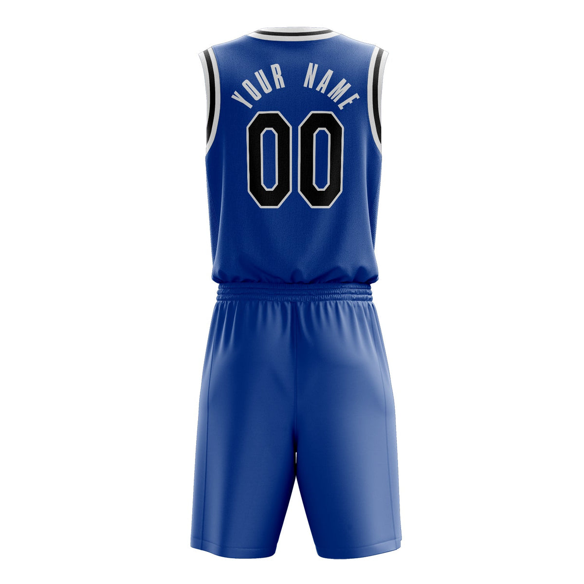 Custom Royal Black Solid Color Basketball Jersey