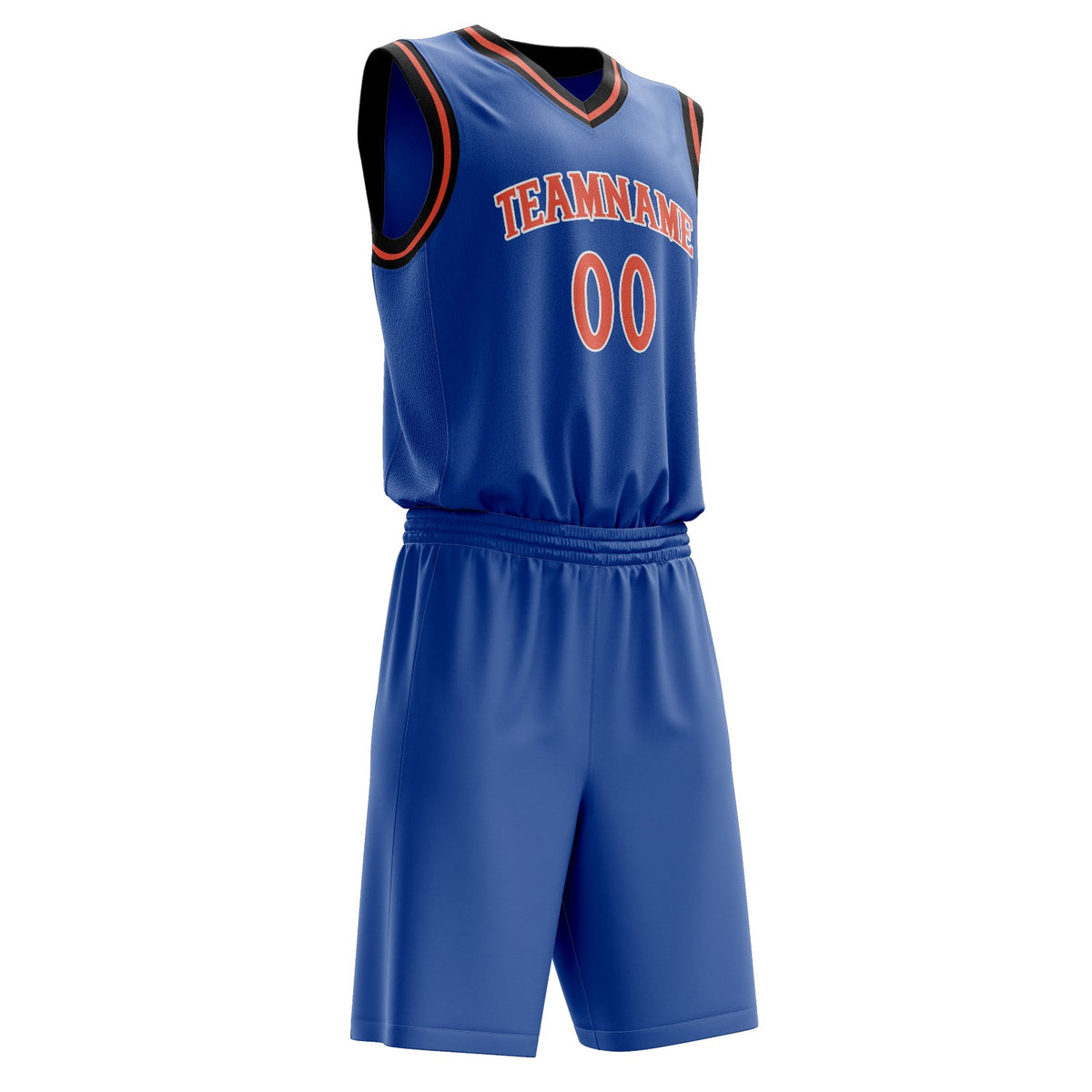 Custom Royal Orange Solid Color Basketball Jersey