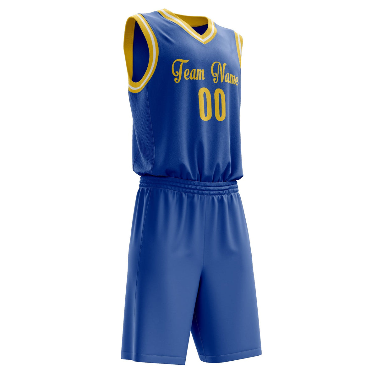 Custom Royal Gold Solid Color Basketball Jersey