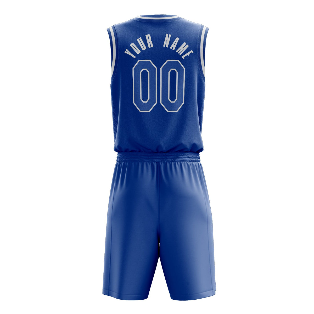 Custom Royal White Solid Color Basketball Jersey