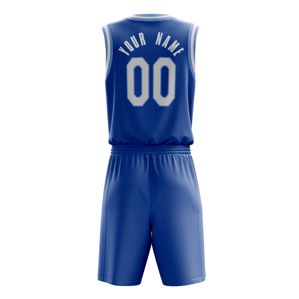 Custom Royal White Solid Color Basketball Jersey