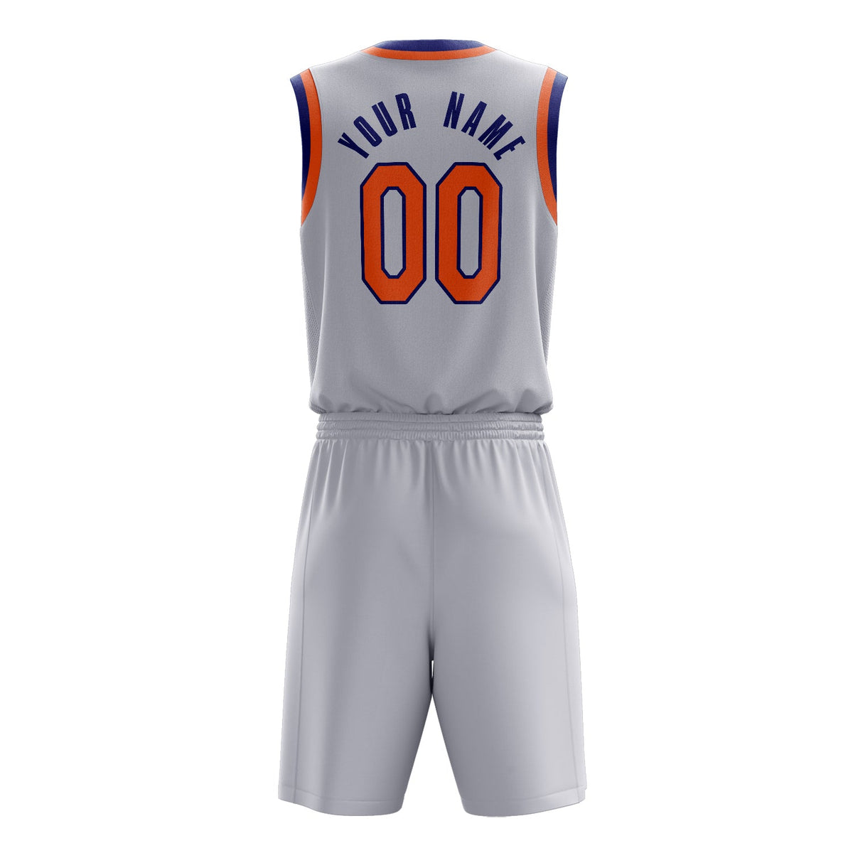 Custom White Orange Solid Color Basketball Jersey