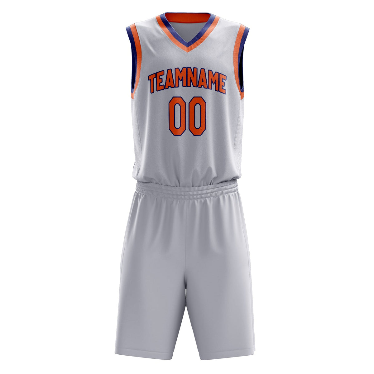 Custom White Orange Solid Color Basketball Jersey