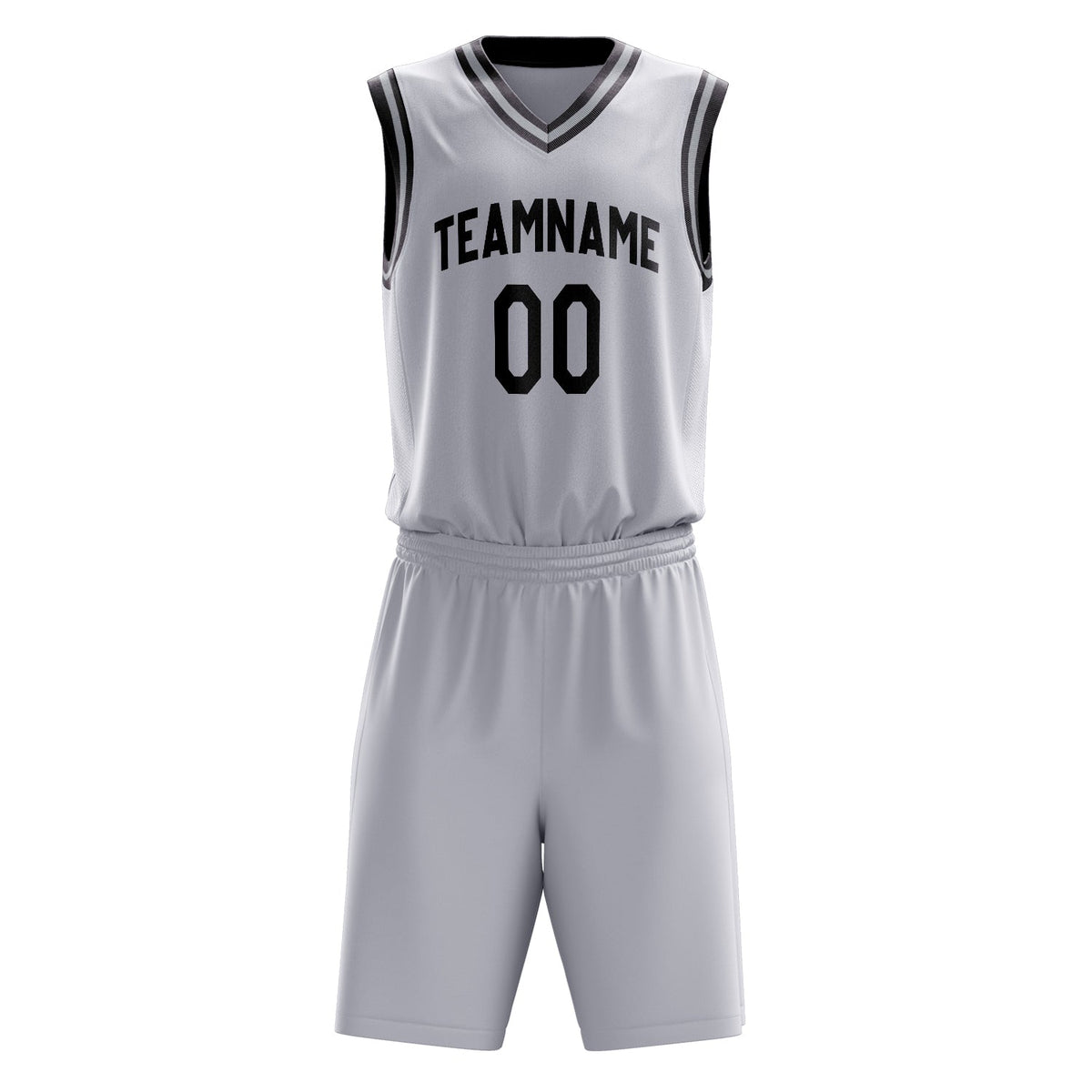 Custom White Black Solid Color Basketball Jersey