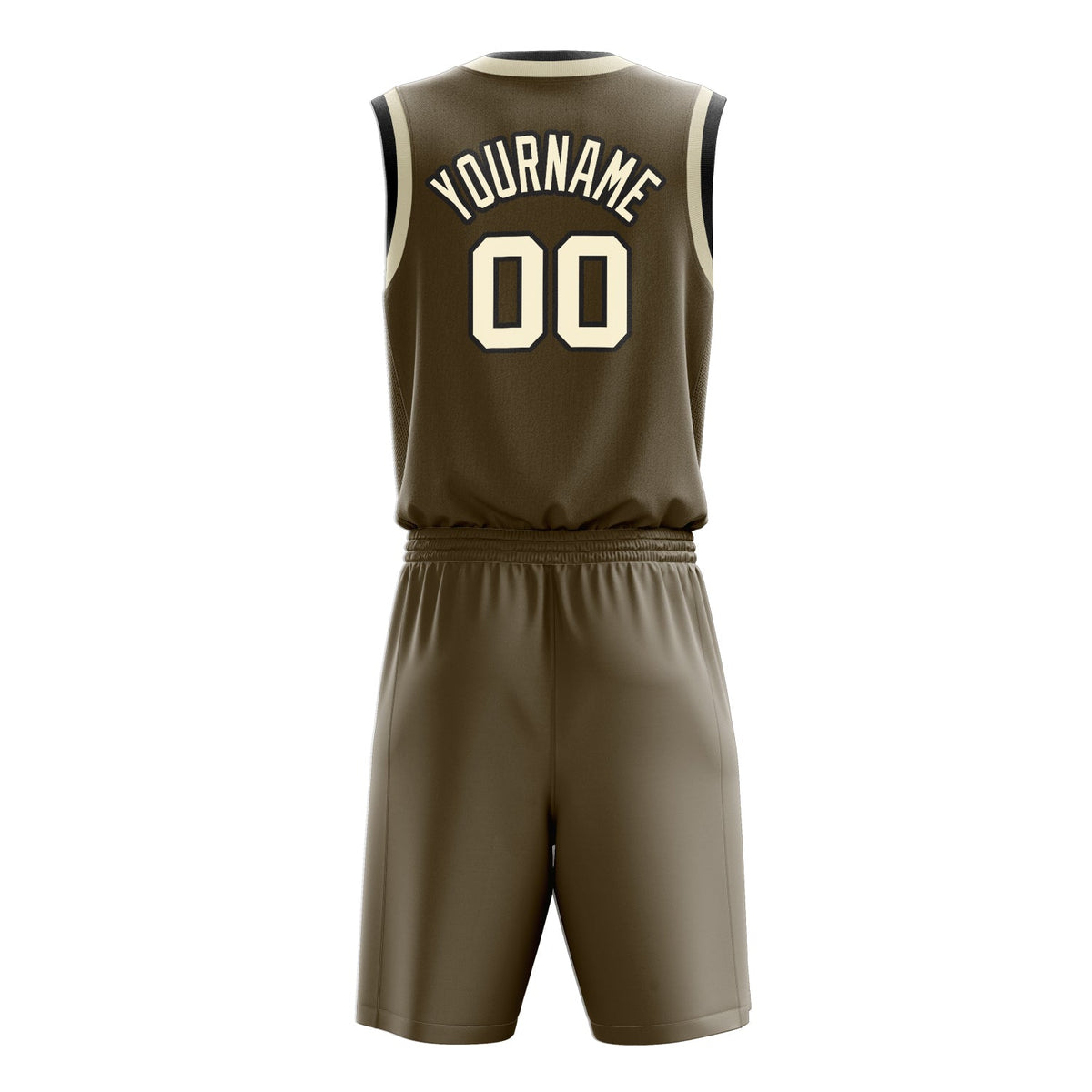 Custom Olive Cream Solid Color Basketball Jersey