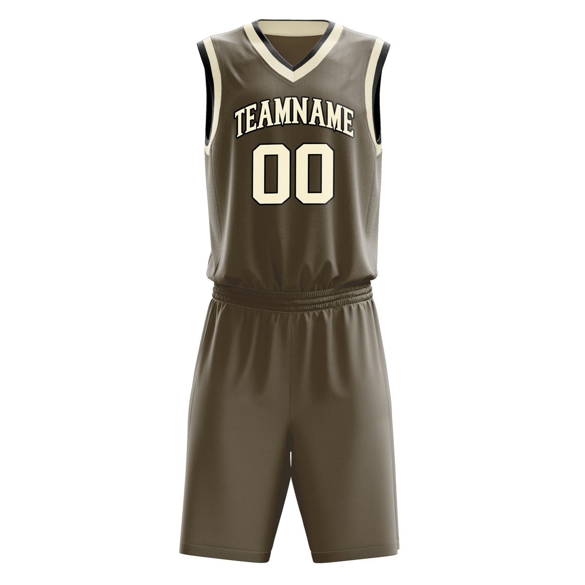 Custom Olive Cream Solid Color Basketball Jersey