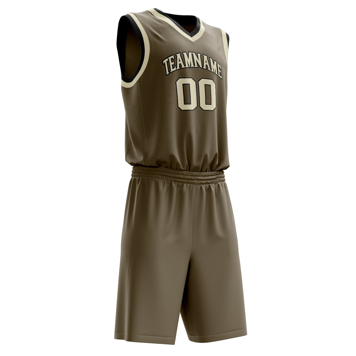 Custom Olive Cream Solid Color Basketball Jersey