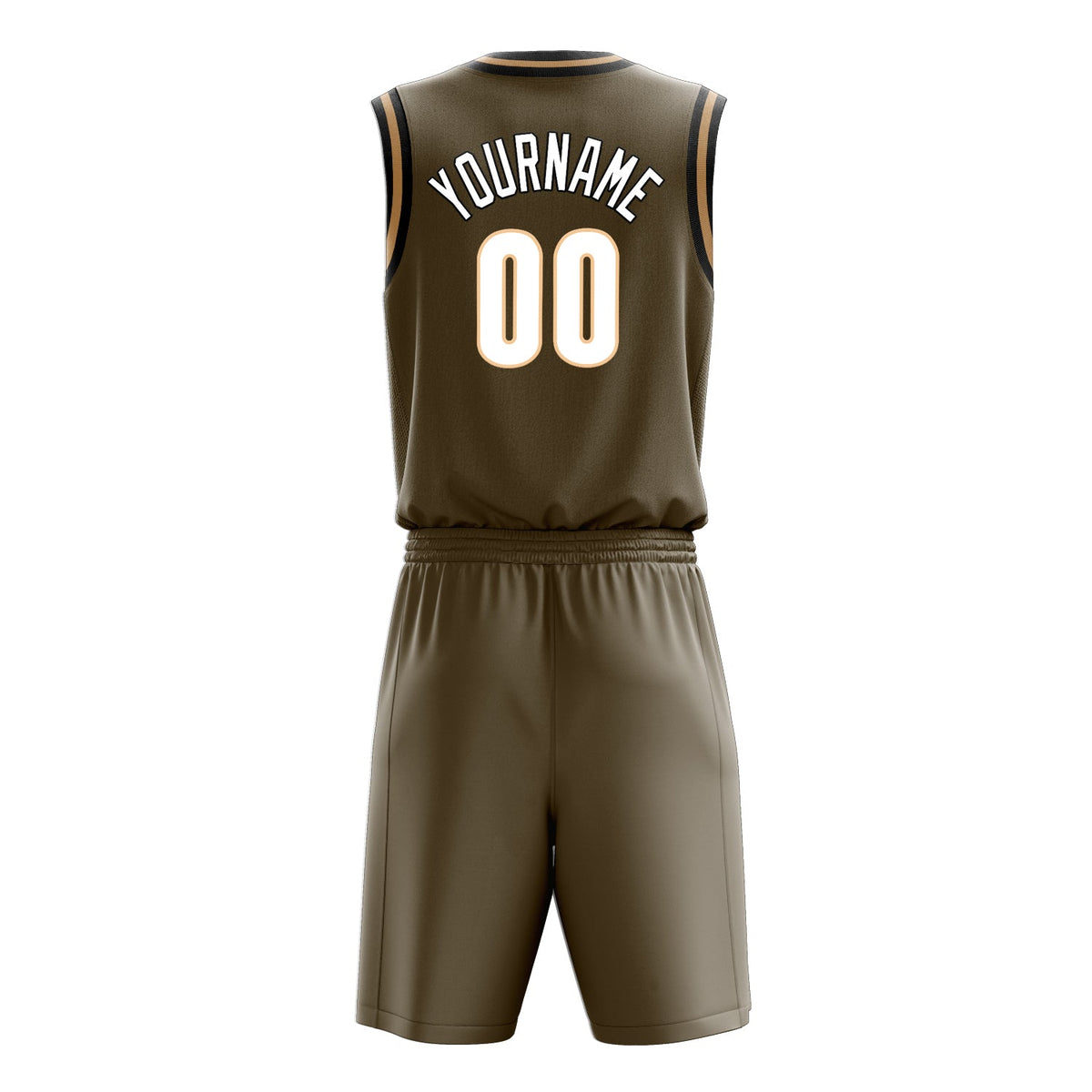 Custom Olive White Solid Color Basketball Jersey