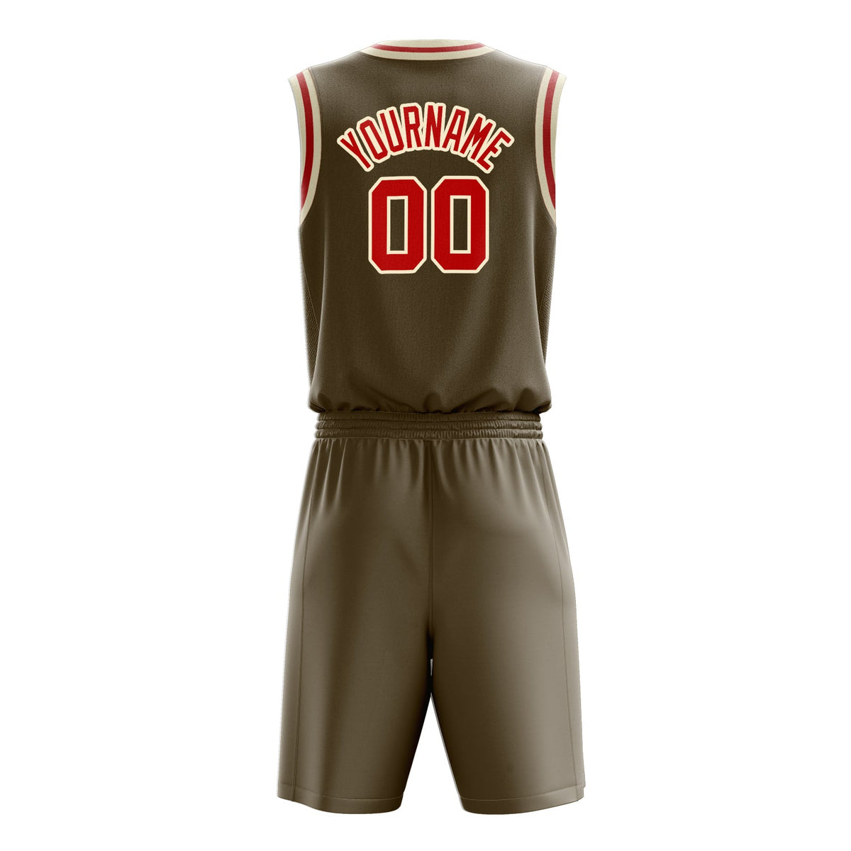 Custom Olive Red Solid Color Basketball Jersey