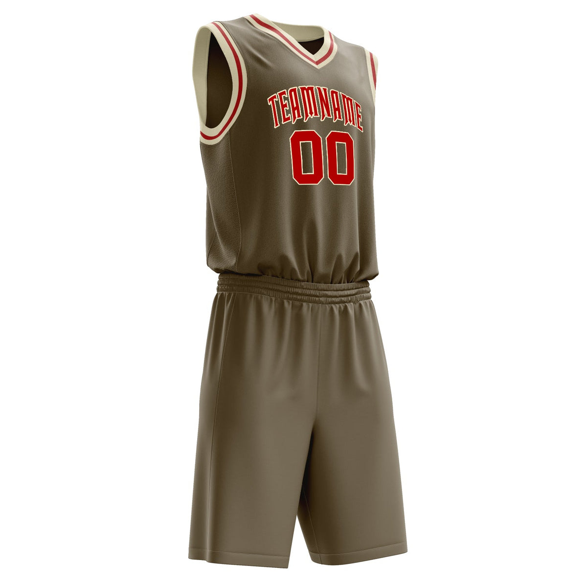 Custom Olive Red Solid Color Basketball Jersey