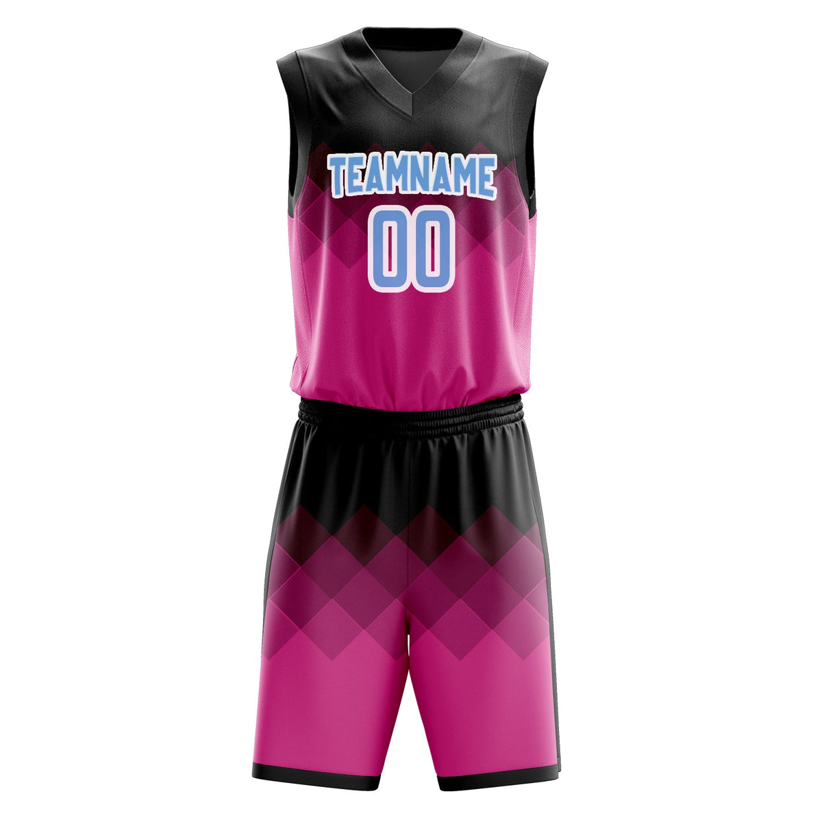 Custom Pink Black Fade Basketball Jersey