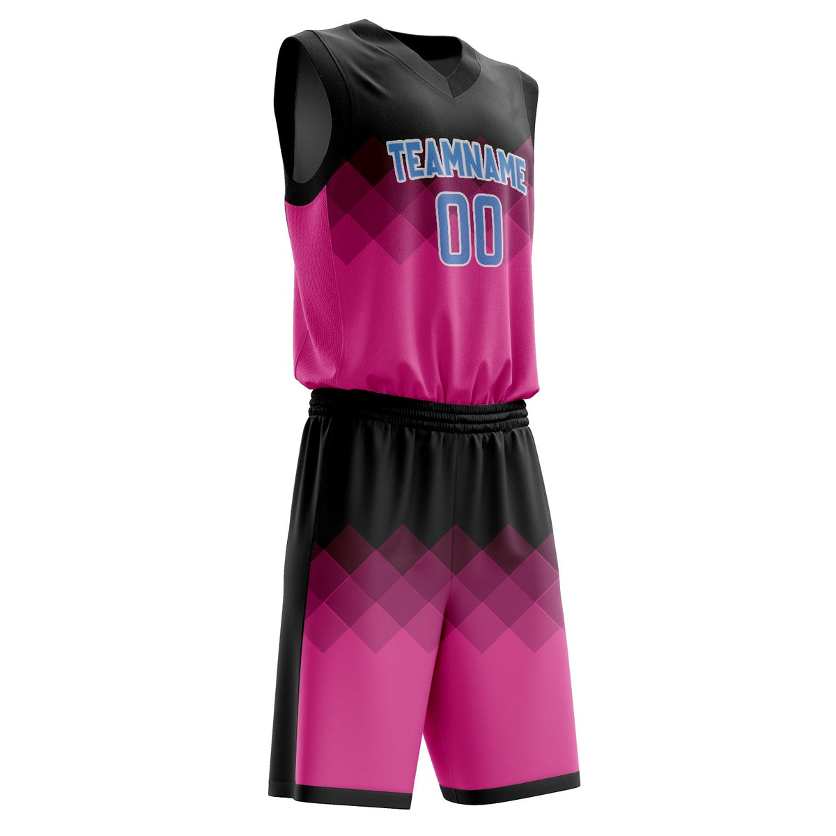 Custom Pink Black Fade Basketball Jersey