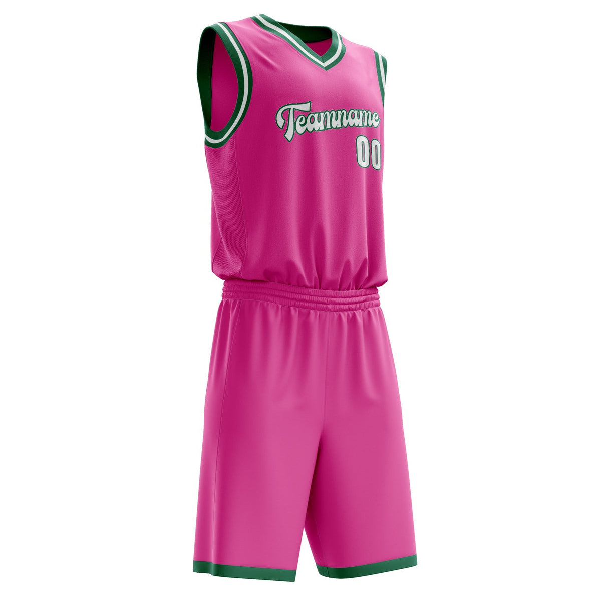 Custom Pink White Pinstripe Basketball Jersey