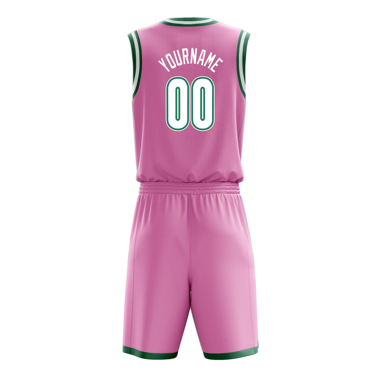 Custom Pink White Solid Color Basketball Jersey