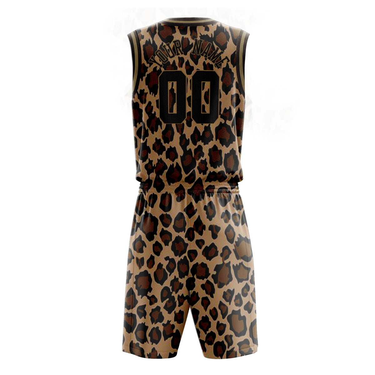 Custom Brown Black Leopard Print Basketball Jersey