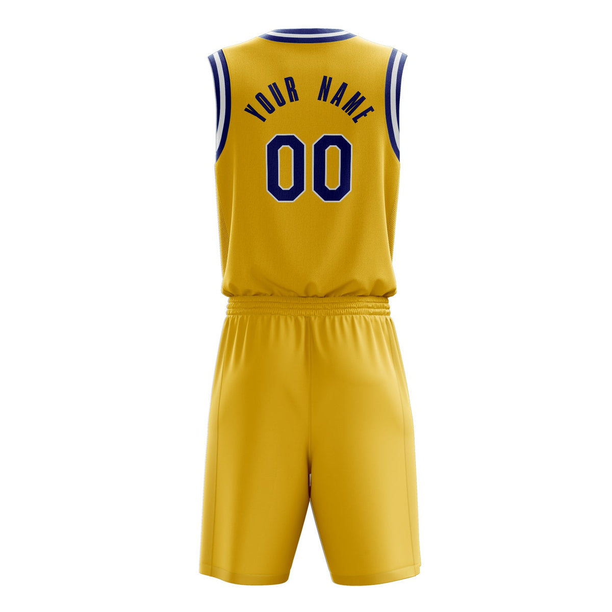 Custom Gold Royal Solid Color Basketball Jersey