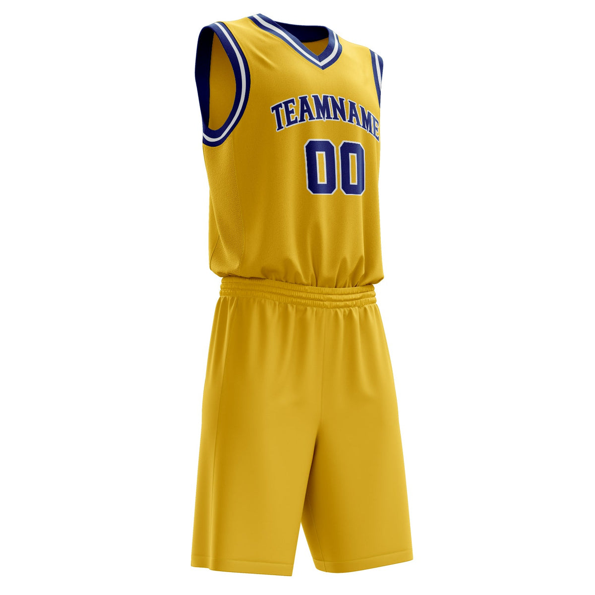 Custom Gold Royal Solid Color Basketball Jersey