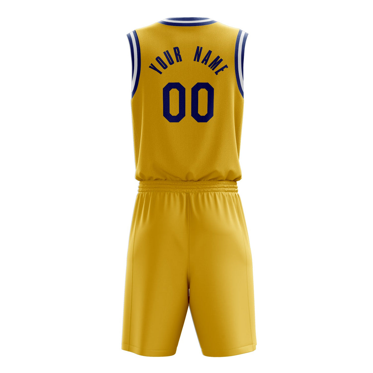 Custom Gold Royal Solid Color Basketball Jersey