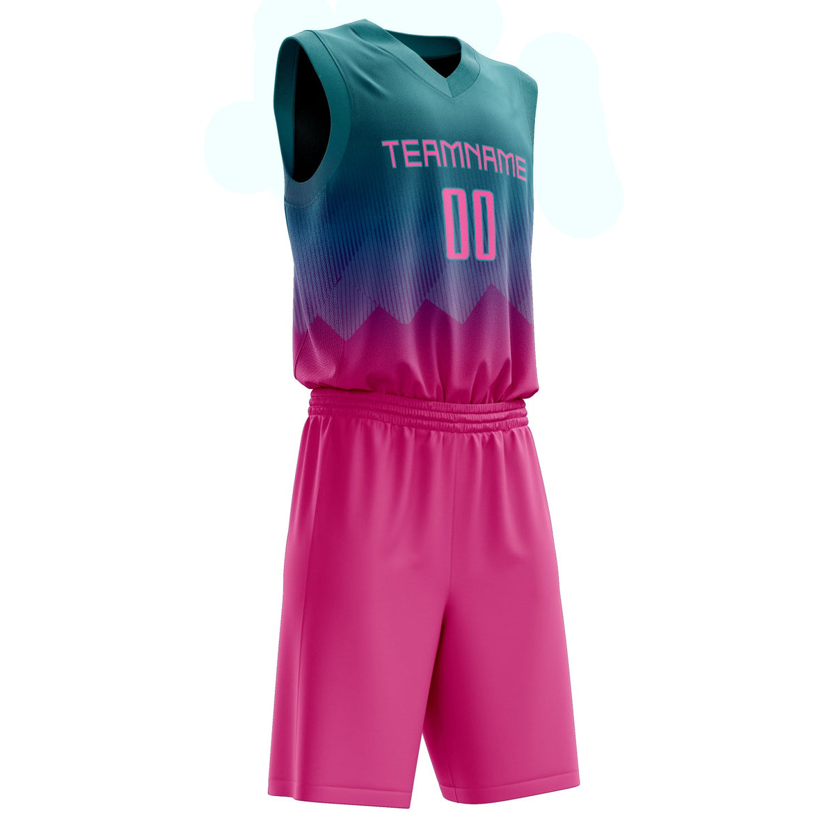 Custom Teal Pink Split Basketball Jersey