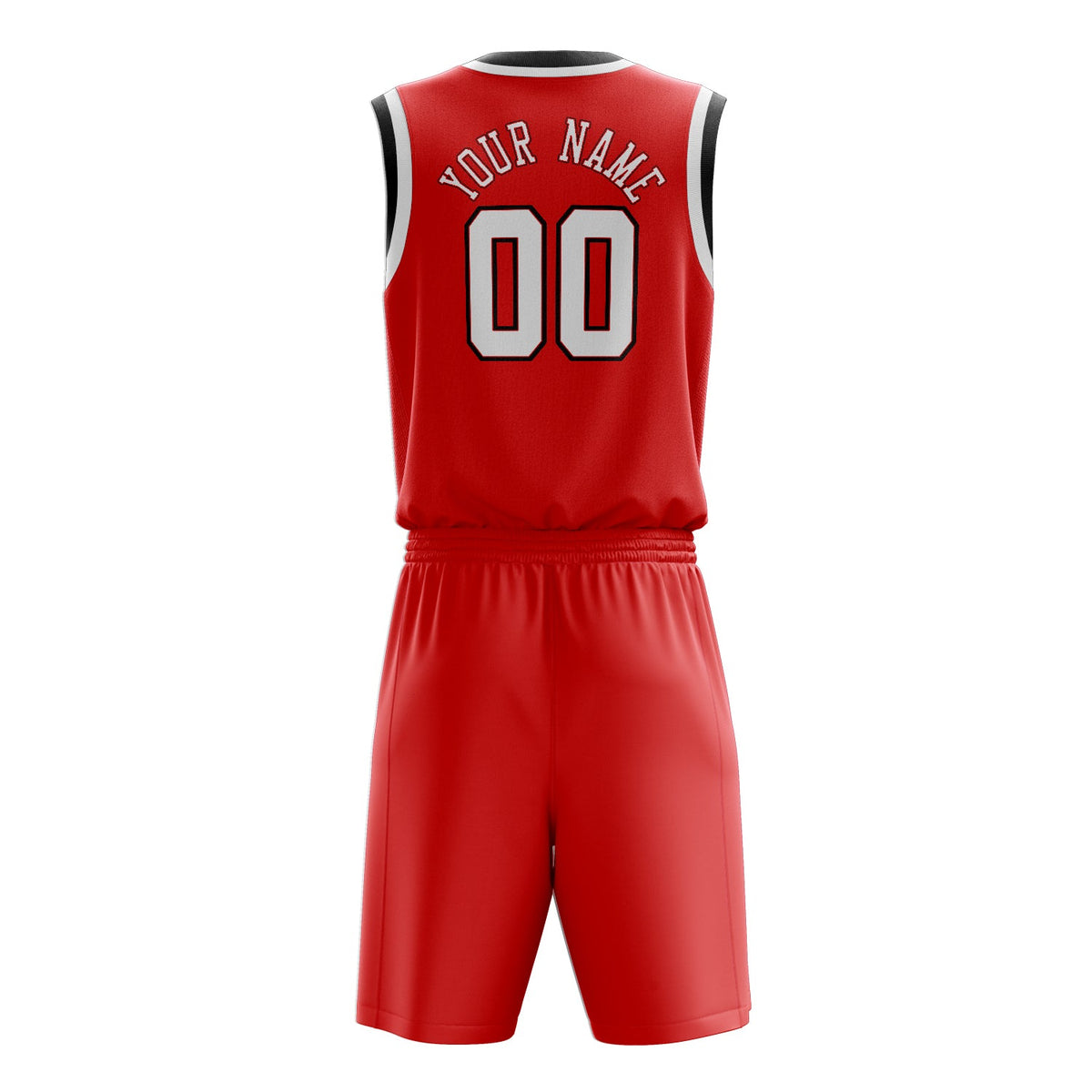 Custom Red White Solid Color Basketball Jersey