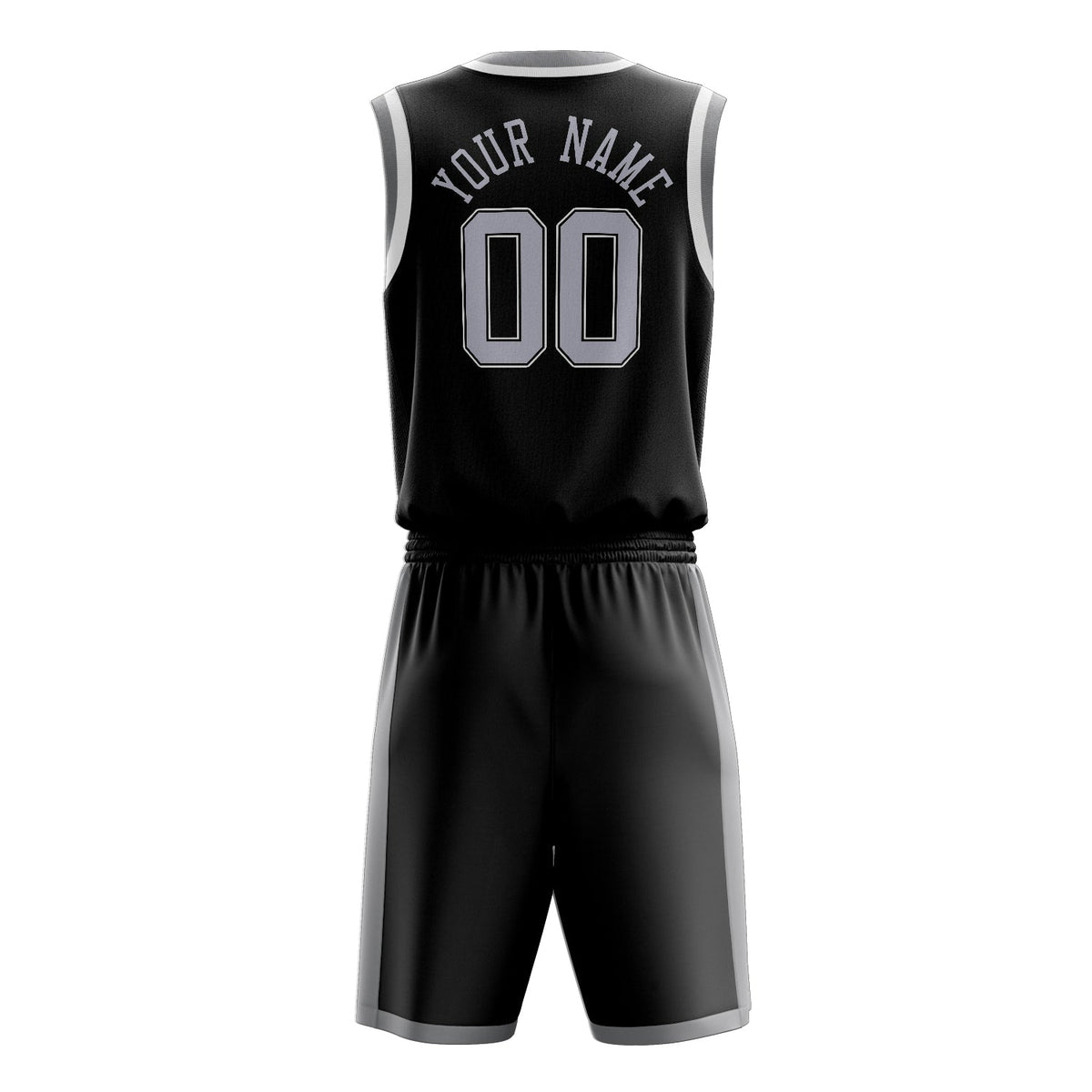 Custom Black Gray Solid Color Basketball Jersey